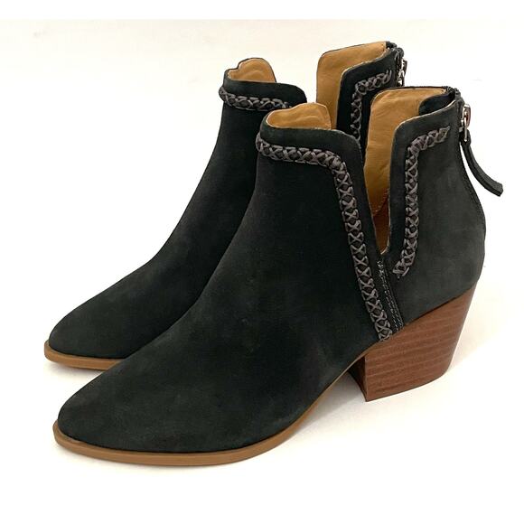 Dolce Vita Heeled Pointed Toe Suede Western Bootie Black Dark Gray Size 6.5 NEW - Picture 1 of 9